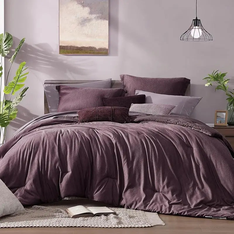 Queen 7‑Piece Reversible Microfiber Bed‑in‑a‑Bag with Storage Pockets