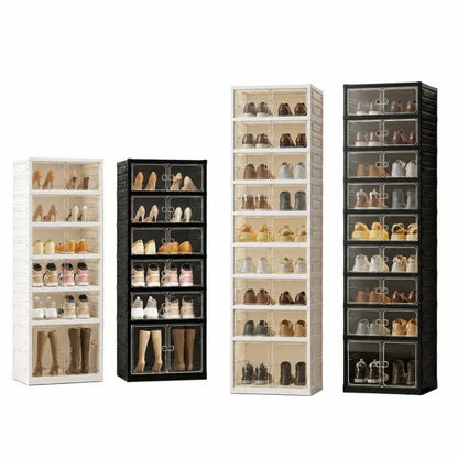 Foldable 9‑Tier Magnetic Shoe Cabinet, Stores 18 Pairs, No‑Install