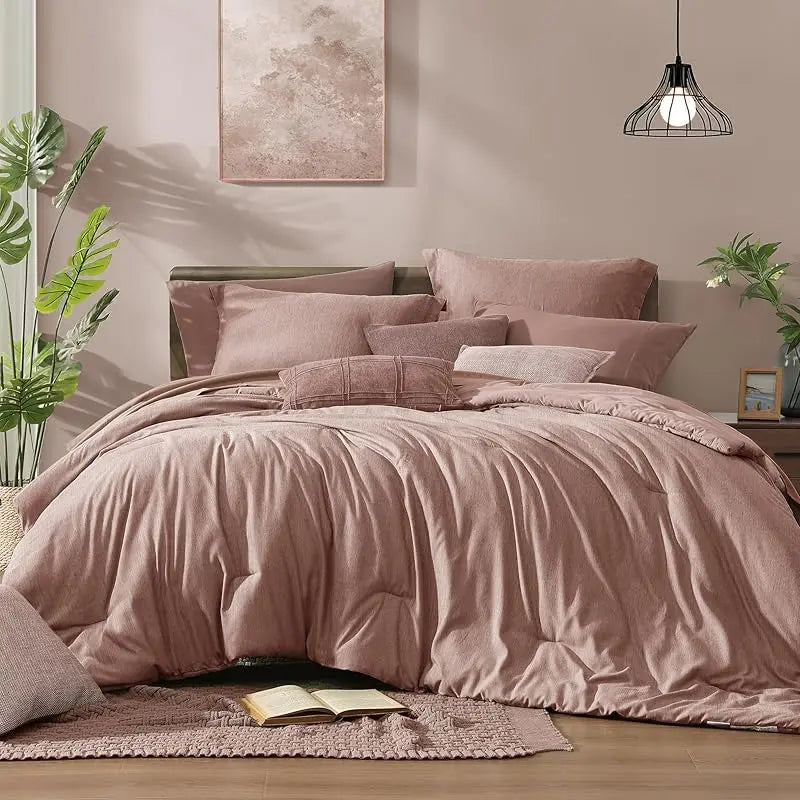 Queen 7‑Piece Reversible Microfiber Bed‑in‑a‑Bag with Storage Pockets