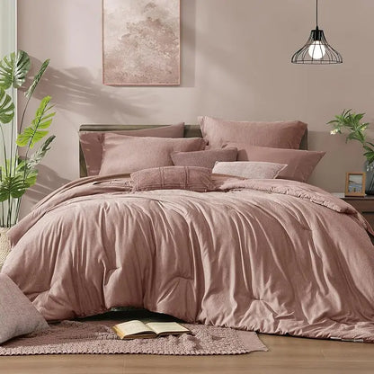 Queen 7‑Piece Reversible Microfiber Bed‑in‑a‑Bag with Storage Pockets