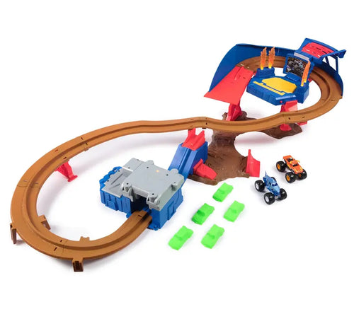 Jam Supercharge Speedway Playset with 2 Monster Trucks