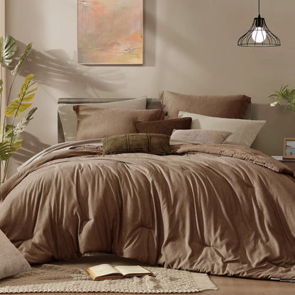 Queen 7‑Piece Reversible Microfiber Bed‑in‑a‑Bag with Storage Pockets