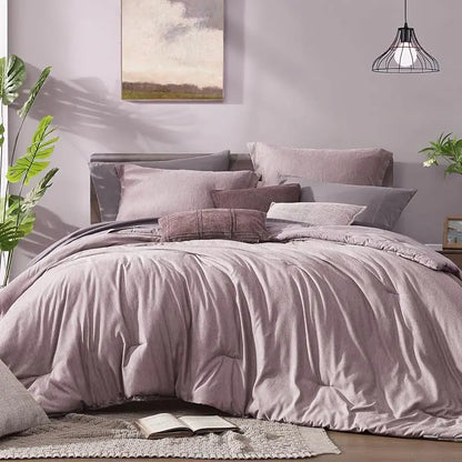 Queen 7‑Piece Reversible Microfiber Bed‑in‑a‑Bag with Storage Pockets