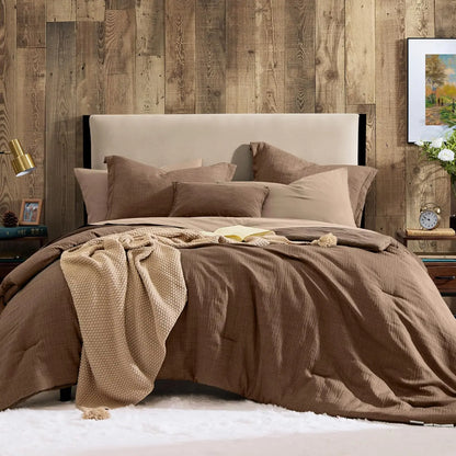 Queen 7‑Piece Reversible Microfiber Bed‑in‑a‑Bag with Storage Pockets