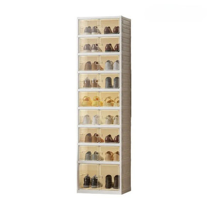 Foldable 9‑Tier Magnetic Shoe Cabinet, Stores 18 Pairs, No‑Install