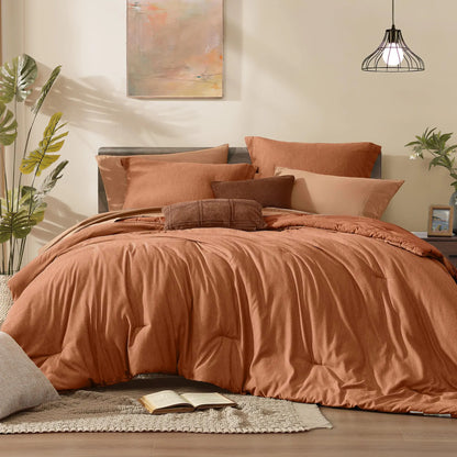 Queen 7‑Piece Reversible Microfiber Bed‑in‑a‑Bag with Storage Pockets