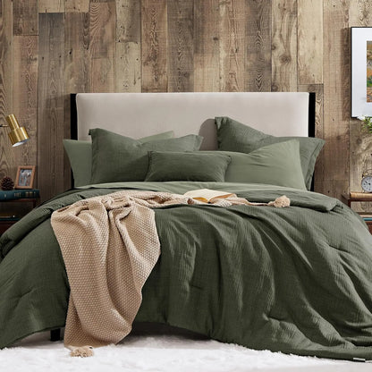 Queen 7‑Piece Reversible Microfiber Bed‑in‑a‑Bag with Storage Pockets