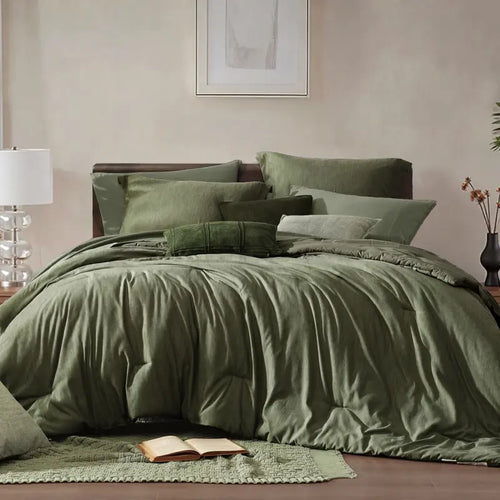Queen 7‑Piece Reversible Microfiber Bed‑in‑a‑Bag with Storage Pockets