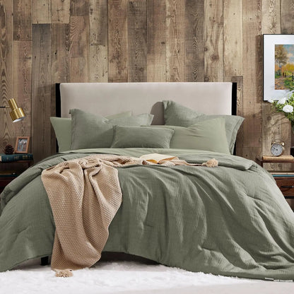 Queen 7‑Piece Reversible Microfiber Bed‑in‑a‑Bag with Storage Pockets