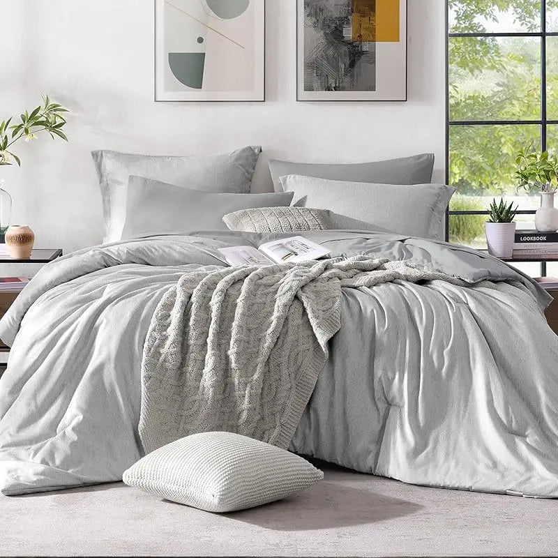 Queen 7‑Piece Reversible Microfiber Bed‑in‑a‑Bag with Storage Pockets
