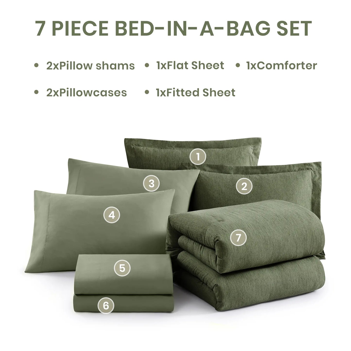 Queen 7‑Piece Reversible Microfiber Bed‑in‑a‑Bag with Storage Pockets