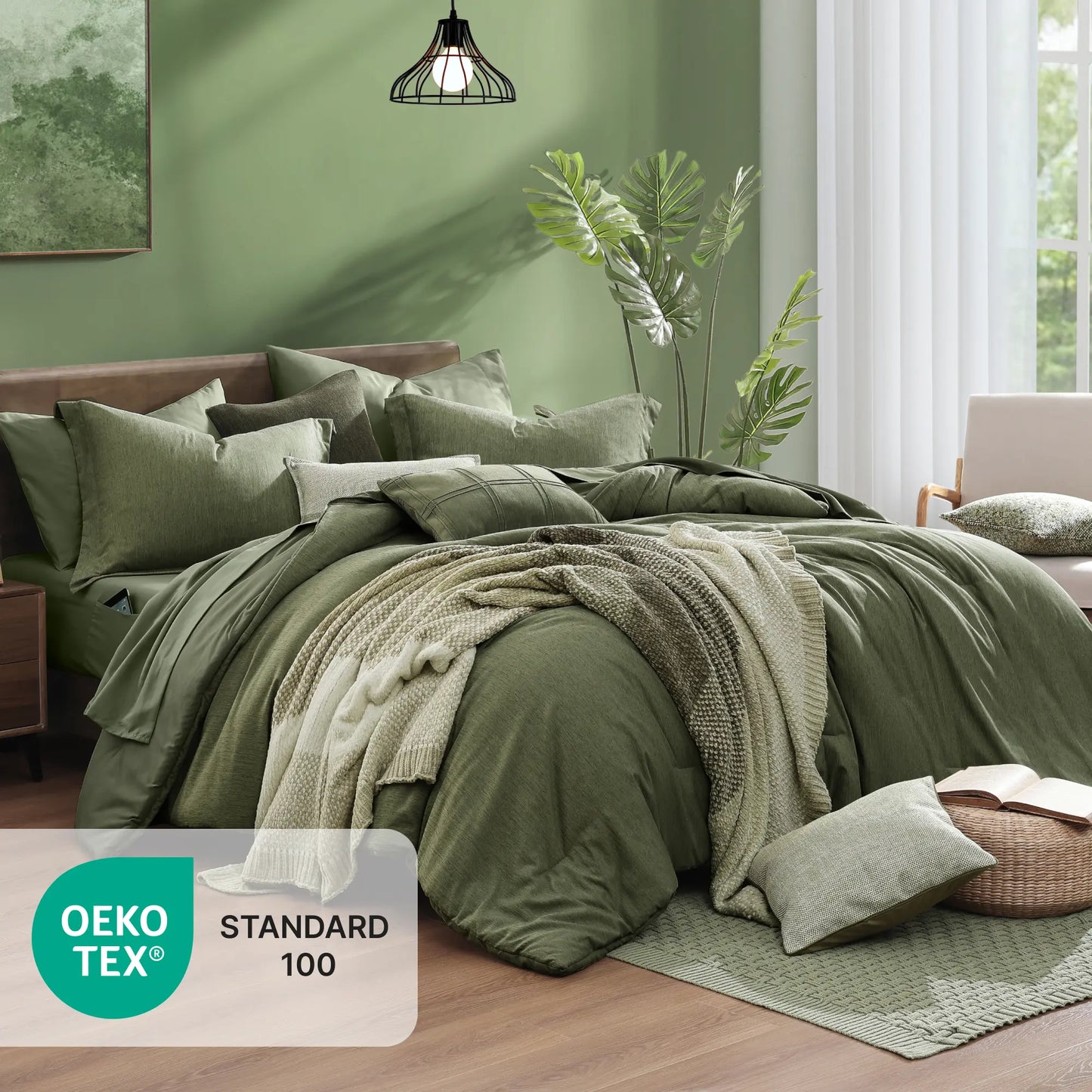 Queen 7‑Piece Reversible Microfiber Bed‑in‑a‑Bag with Storage Pockets