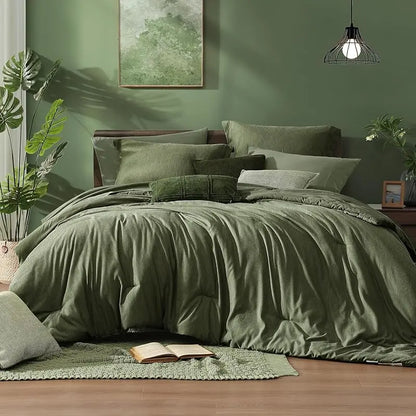 Queen 7‑Piece Reversible Microfiber Bed‑in‑a‑Bag with Storage Pockets