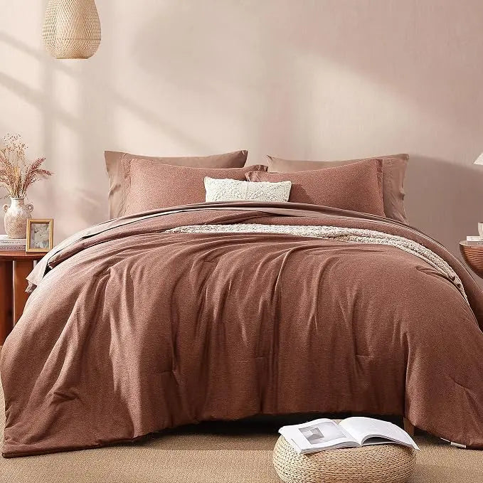 Queen 7‑Piece Reversible Microfiber Bed‑in‑a‑Bag with Storage Pockets