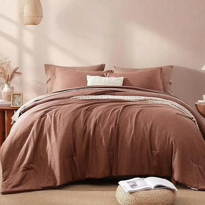 Queen 7‑Piece Reversible Microfiber Bed‑in‑a‑Bag with Storage Pockets