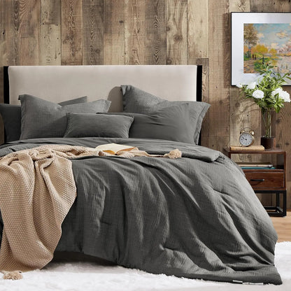Queen 7‑Piece Reversible Microfiber Bed‑in‑a‑Bag with Storage Pockets