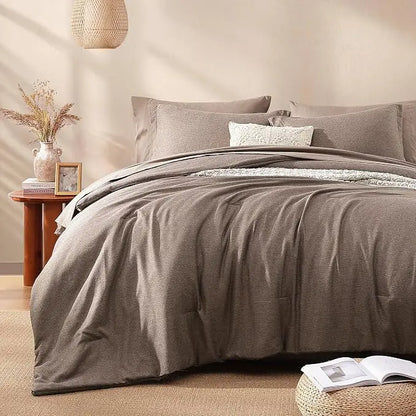 Queen 7‑Piece Reversible Microfiber Bed‑in‑a‑Bag with Storage Pockets